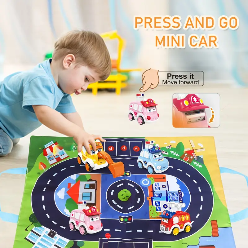 Giocattolo per auto per bambini di 1 anno 4 pezzi Press and - Temu Italy