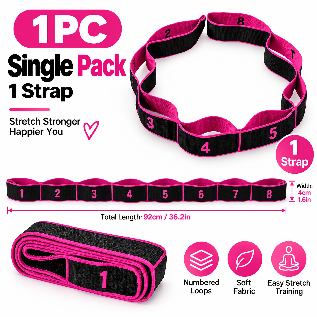 Temu – TEMU 1pc ‘ With Digital Resistance (dsr) Technology – Suitable For Strength Training, Yoga, Pilates, Ballet & Dance – Fitness Stretching Bands For