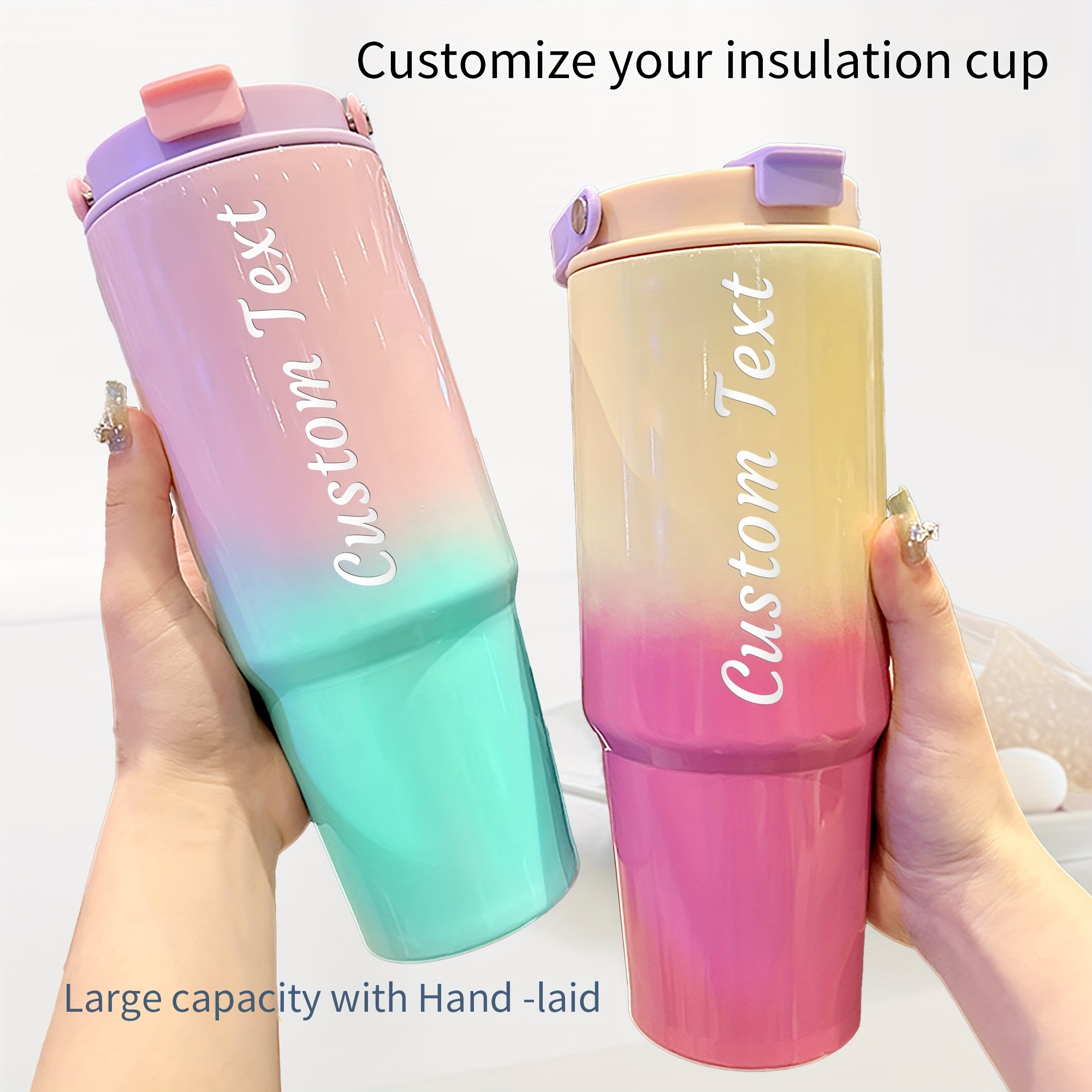 

Custom Laser-engraved 30oz Stainless Steel With Lid & Straw - Large Capacity, Leakproof Insulated Travel Mug For Hot And Cold Drinks, Outdoor Activities, Driving, Fitness