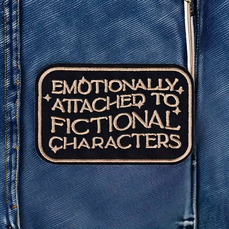 Emotionell Fiktiv Karaktär Modebroderad Patch, Svart och Guld Kombination, Passar för Bokälskare, Läsentusiaster,…: retailer-supplied image