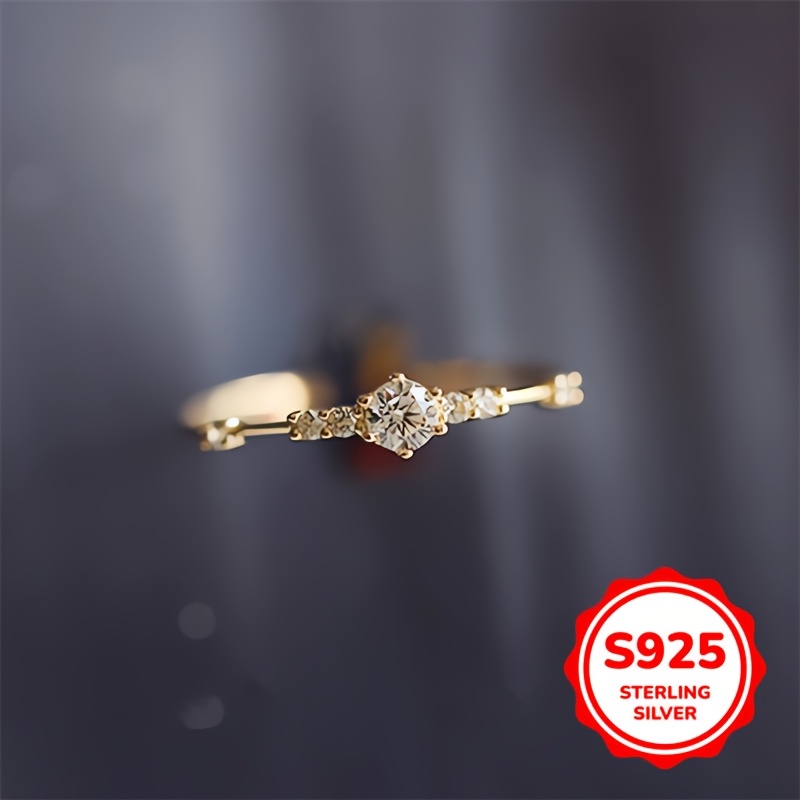 925 Sterling Silver Zirconia Ring Women'S Birthday Gift