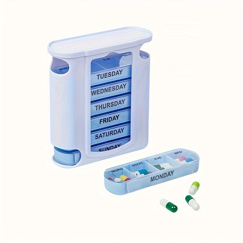 

1pc Drawer Type 28 Grid Pill Box, Three-dimensional Detachable Assembly Sealed Pill Box, Box, Pill Storage Box