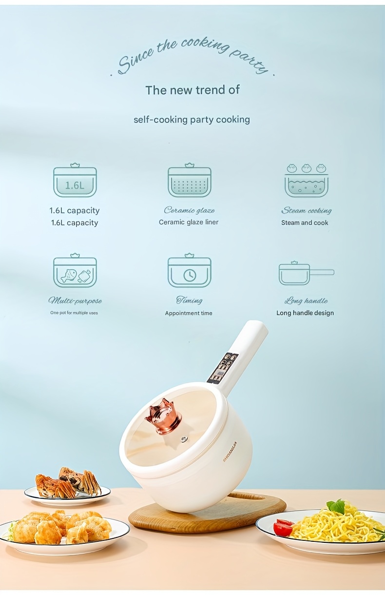 Electric Cookers, Electric Hot Pots, Non-Stick Pans, Electric Frying Pans, Multifunctional And Smart with Scheduled Cooking, Featuring an Electronic Display, Non-Stick Inner Pot, Capable of Frying, Boiling, And Stewing, Compact And Easy to Clean