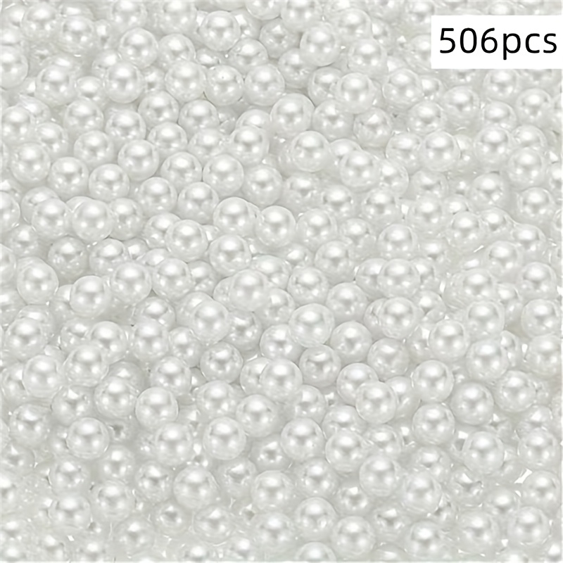 TEMU 506 Stück 6mm Zufällige Gemischte Farbe Acryl Runde Perlen, Beige, Reines Weiß, Rosa, Rote Perlen, Reichhaltige Farben, Exquisite Perlen, Gerade