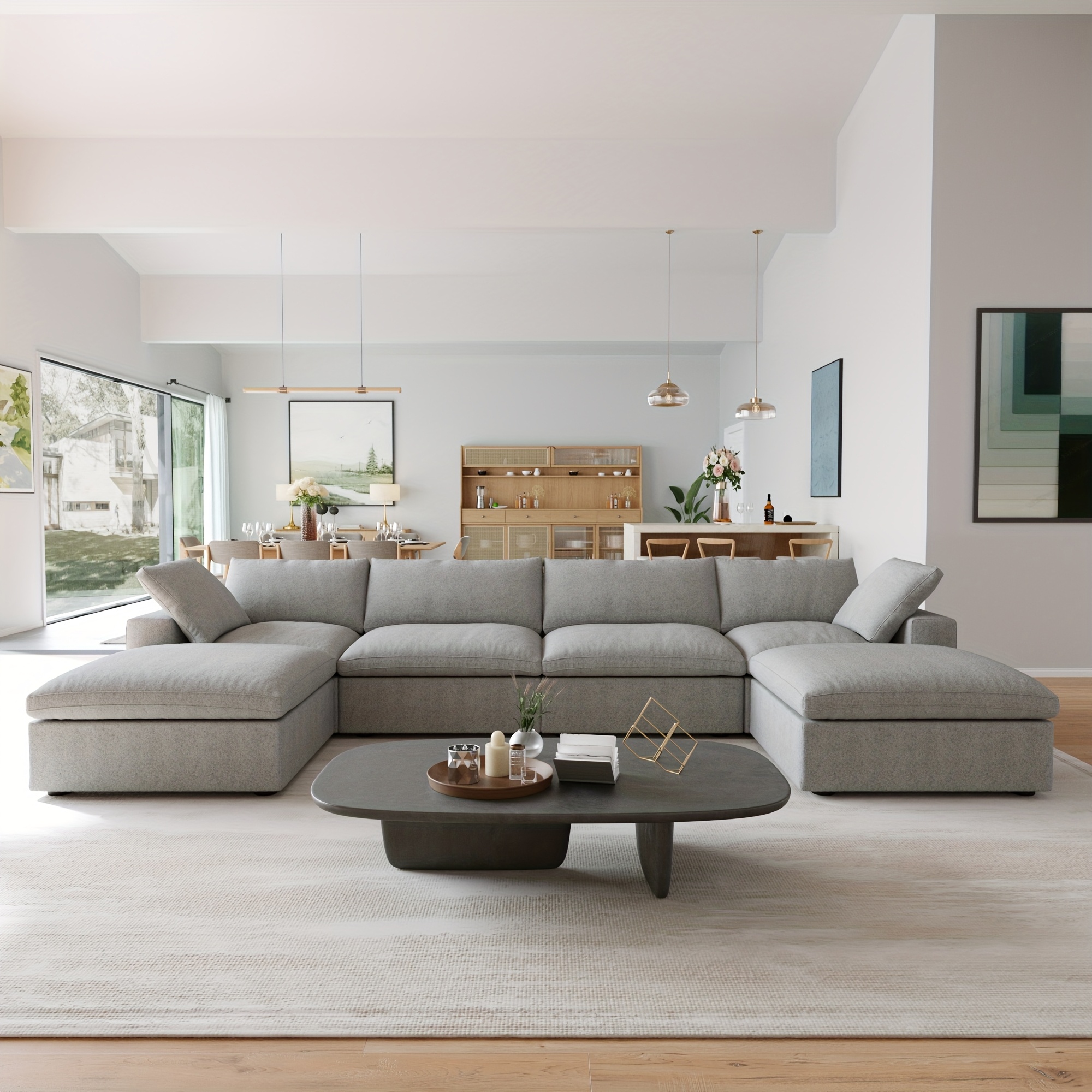 modular sectional sofa with   u shaped design minimalist style deep and wide convertible couches for the living room with washable and replaceable covers Product details 18