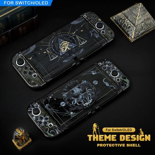 item picture for switch oled krusu hard shell case with detachable cover controller cases semi transparent protective cover suitable for ns oled tv dock compatible case handle back cover lightweight for switch console