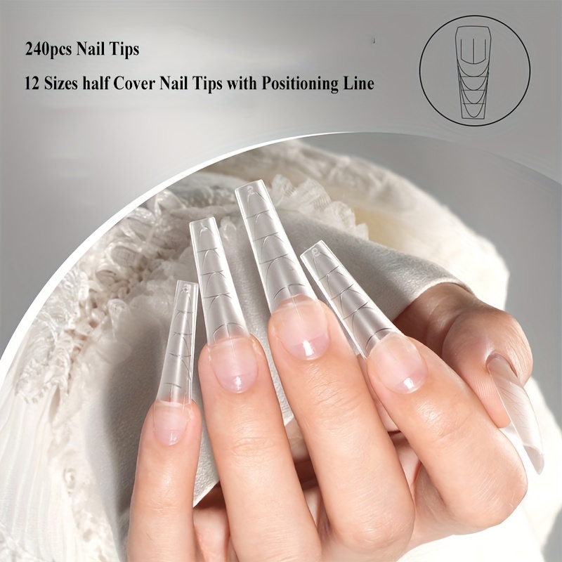 Transparent Square Nail Tips Set Scale Matte Finish Short - Temu