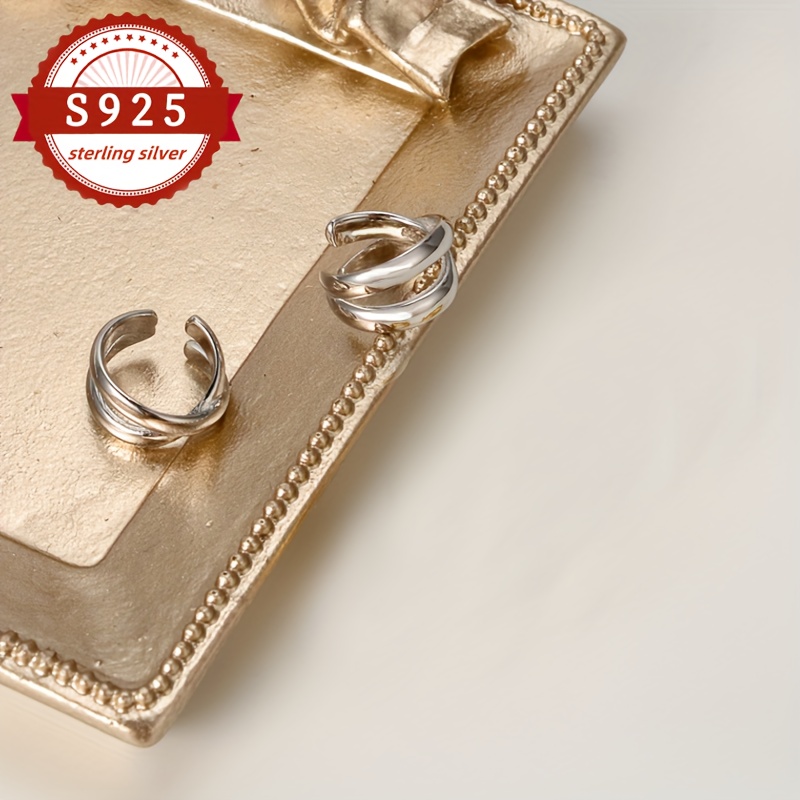 S925 Silver Double-Layer Ear Clips with Two Wearing Styles
