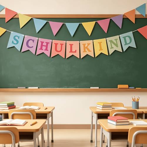 a set of back to colorful bunting flags german school decorations for students pastel colored classroom photo wall banner german party decorations for school introductions and first day parties
