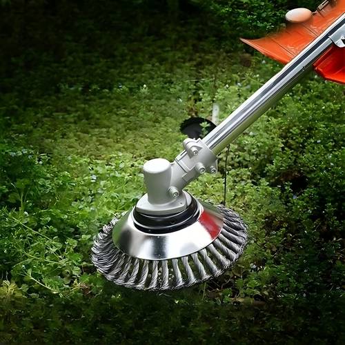 artikel foto hoogwaardige grasmaaier trimmerkop - duurzame gedraaide borstelschijf voor moeiteloos tuinwerk | ideaal voor randen en vegetatieonderhoud, professioneel tuingereedschap | efficiënte onkruidverwijderingsoplossing