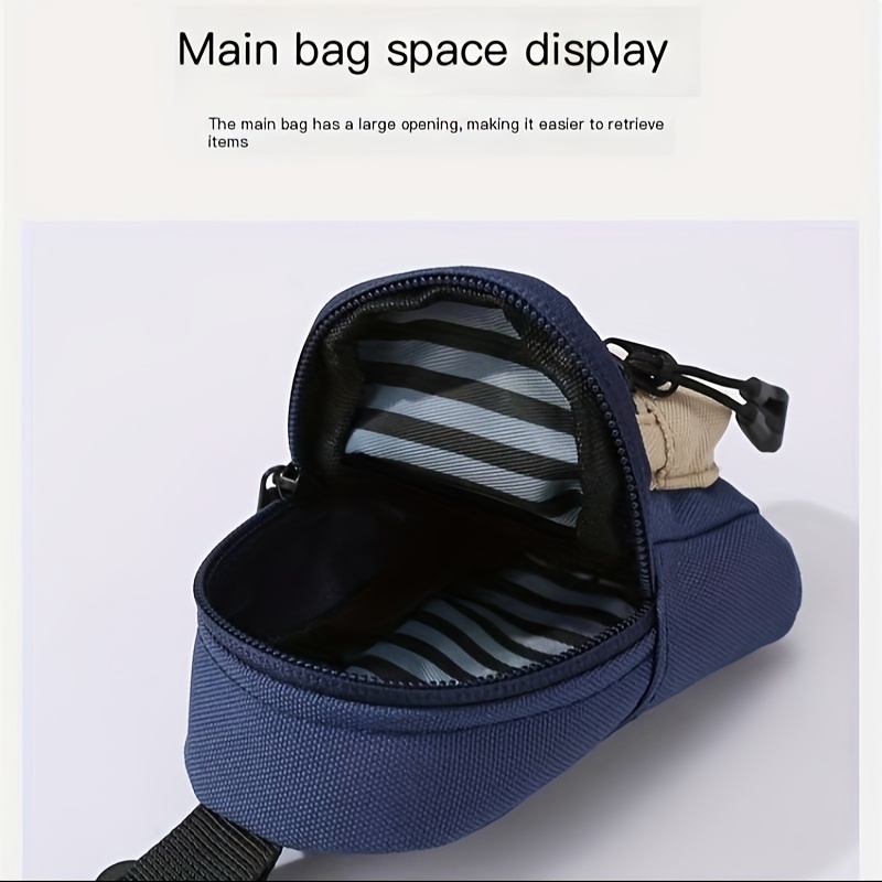 Bolsa de cruzada mini Oxford de moda, de patrón geométrico, ligera y plegable, correa ajustable, bolsillo con cremallera, estilo deportivo, sin forro, diseño de splicing, para auriculares y cambio, cuidado de lavado a mano