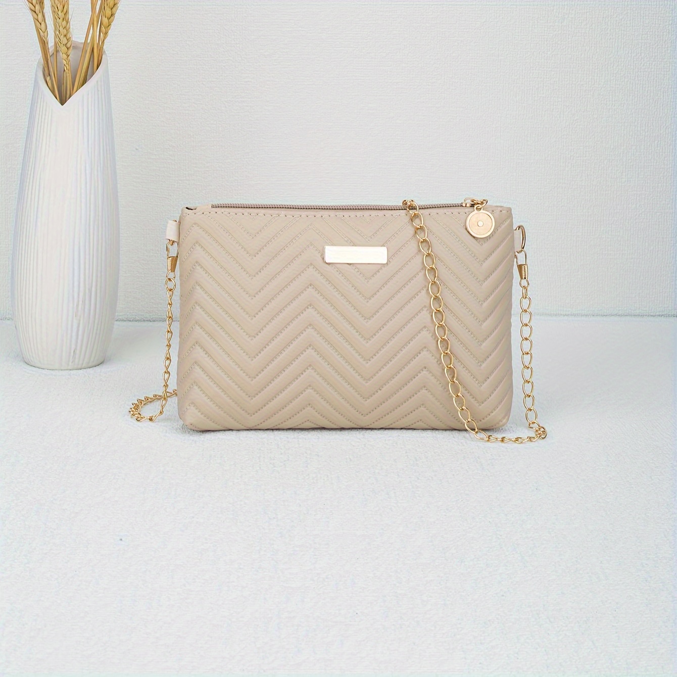 E-shop Modische Wellenmuster Crossbody-Tasche, Vielseitige -Ketten-Schultertasche