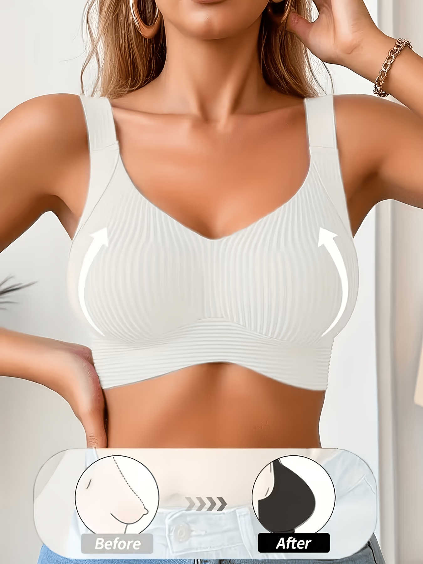 1pc womens plus size push up bra with breathable fabric adjustable thin straps wireless seamless and removable padding sports bra with gathering and chest support breathable quick dry fabric   in multiple colors provides firm lif