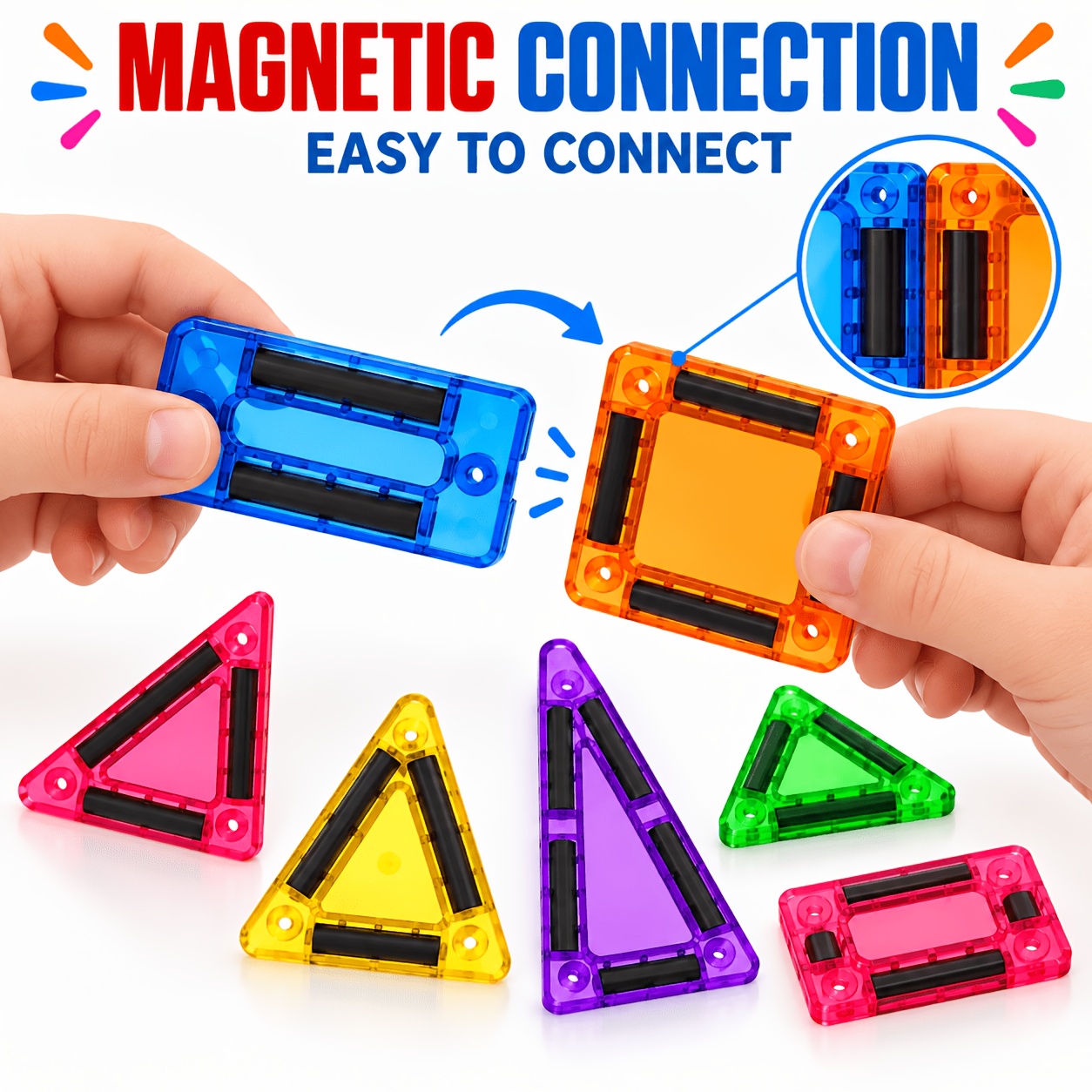 Educational Magnetic Building Blocks Set, Learning STEM Toys