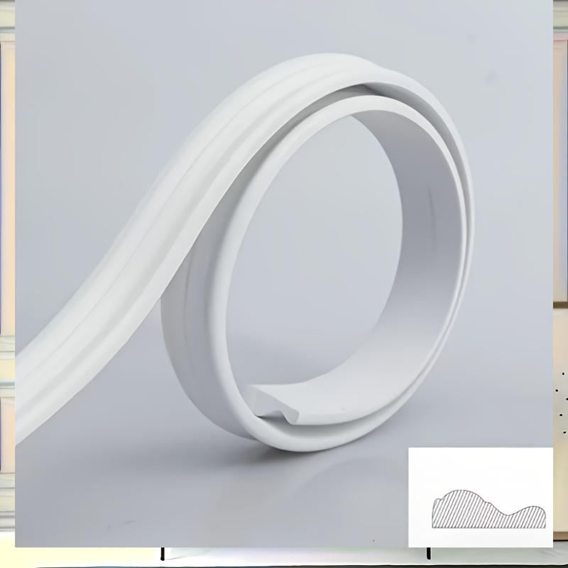 Image of 1 Roll 196.85 Inches Long Wall Decorative Molding Trim, Peel-and-stick Wall Decorative Strip, Rubber Diy Wall Trim, Suitable For Walls, Floors, And Cabinets, European Home Decor, Floor Decor, 5 Meters