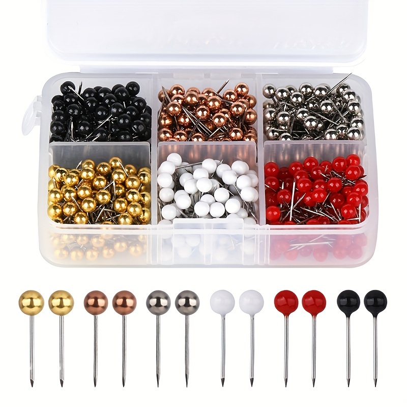 

510 Pcs Assorted Colors Pearlized Ball Head Quilting Pins Set - Straight Positioning Sewing Pins For Crafting, Dressmaking, Diy Projects & Fabric Decorations