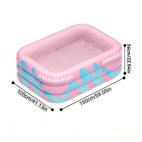 sturdy and durable pink pvc inflatable pool reinforced and leak proof suitable for outdoors gardens backyards and as a holiday gift