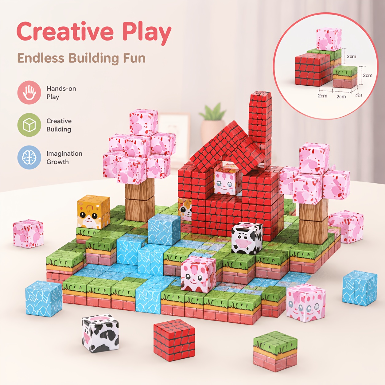 100pcs Magnetic Building Blocks for Ages 3-12, Safe STEM Construction Set