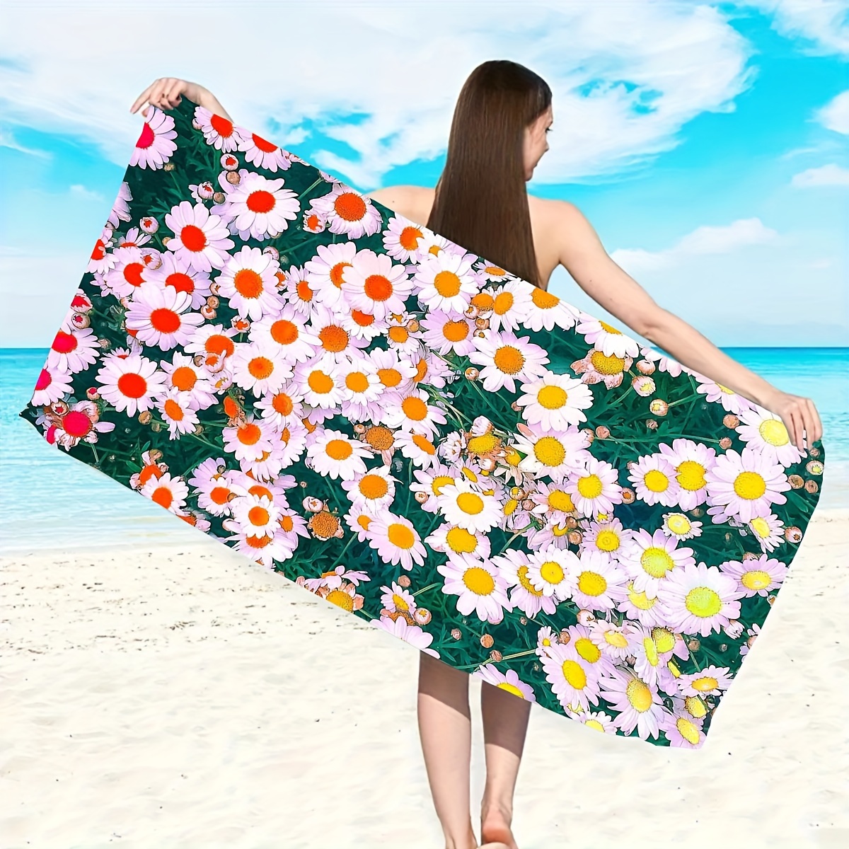 boho chic lightweight beach towel unique print design Temu Bahrain