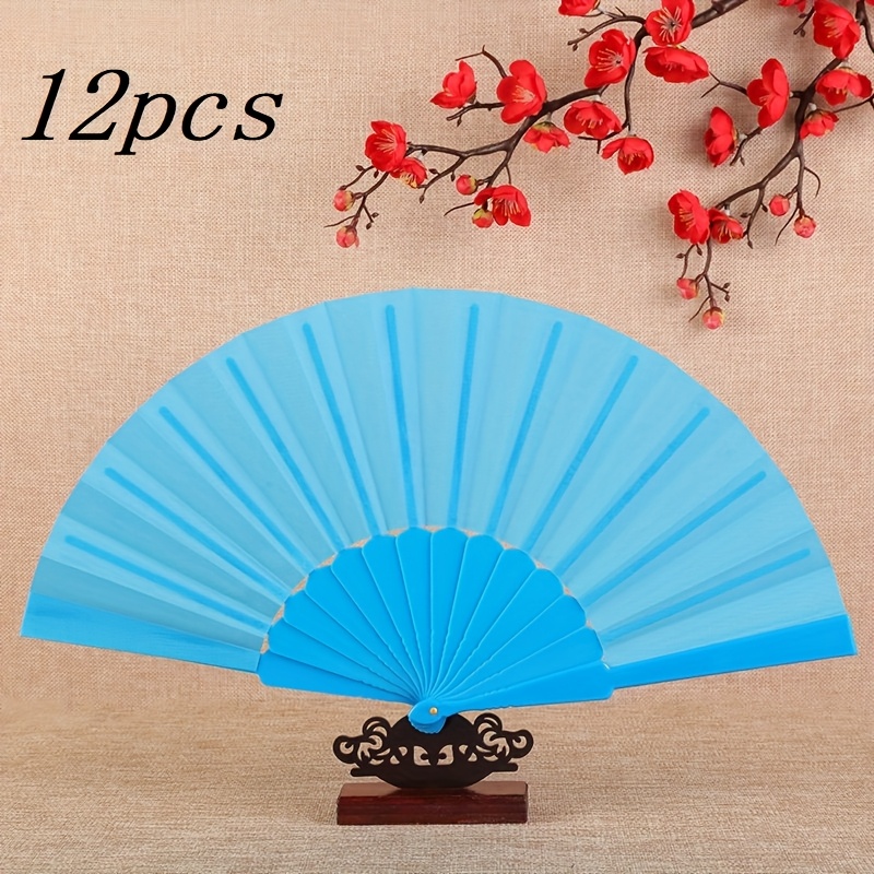 TEMU 12-pack Custom Personalized Text Laser-engraved Handle Fans, Bride Fan, Handheld Fan, Couple Fan, Party Fan, Wedding Souvenir, Thank You Gift,
