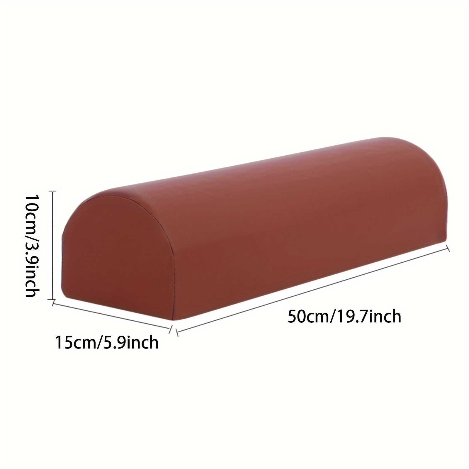 Image of 1pc Half-cylinder Yoga Bolster Semi-round Therapy Foam Wedge - Leg Pillow With Removable Artificial Leather Cover, Spot-clean Polyurethane Filled Posture Support Cushion For Knee And Foot