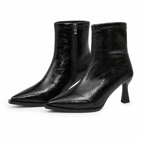 item picture elegant women shoes shoes womens retro pointed toe heel ankle boots 7cm versatile skinny heel boots women shoes