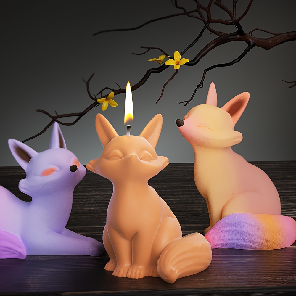 

creative Diy" 3d Cartoon Fox Silicone Mold For Candles And Resin Crafts - Diy Crystal Epoxy Casting, Fragrant Wax & Gypsum Decor