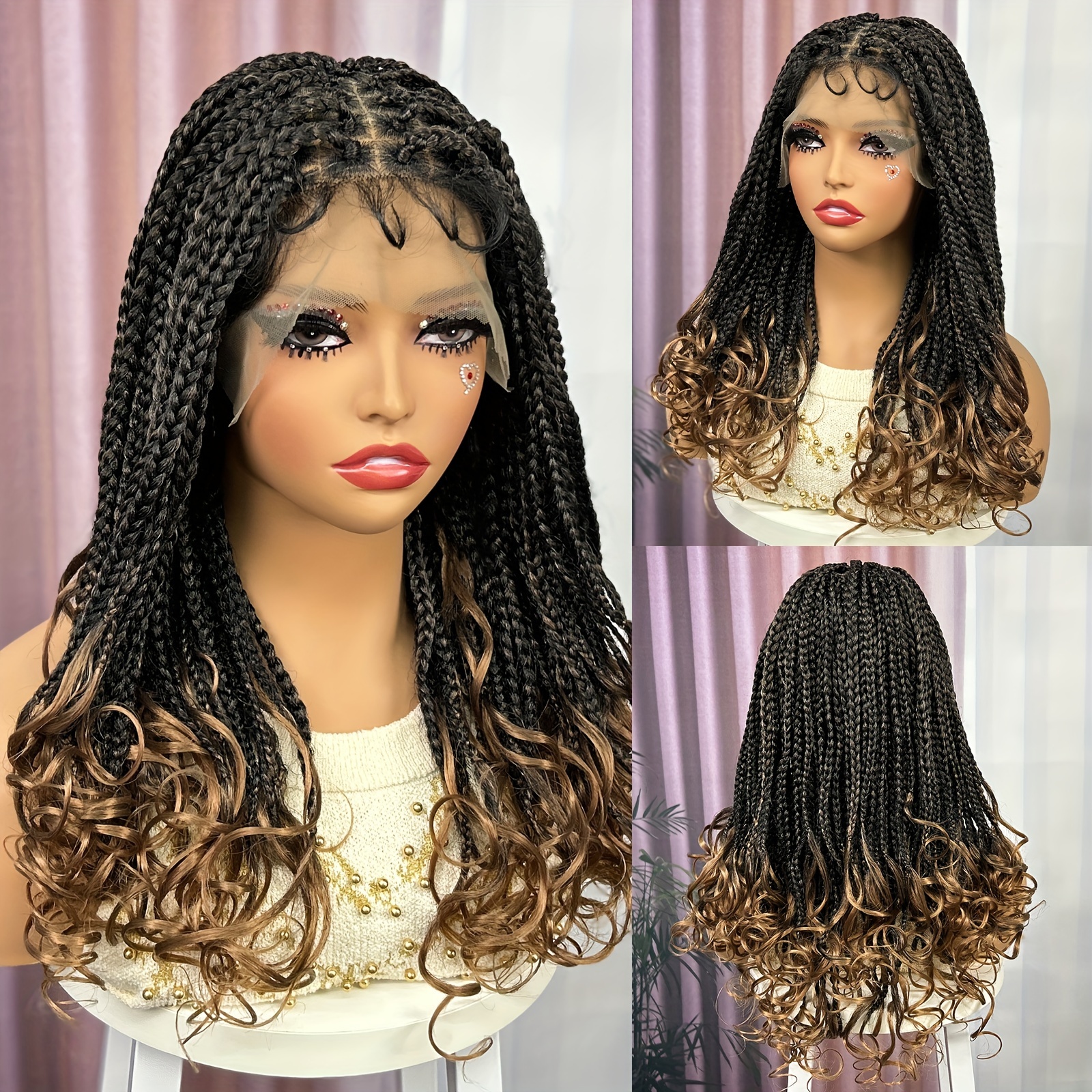 

Braids Wig Synthetic Lace Wig Beginners Friendly Heat Resistant Wig For Women