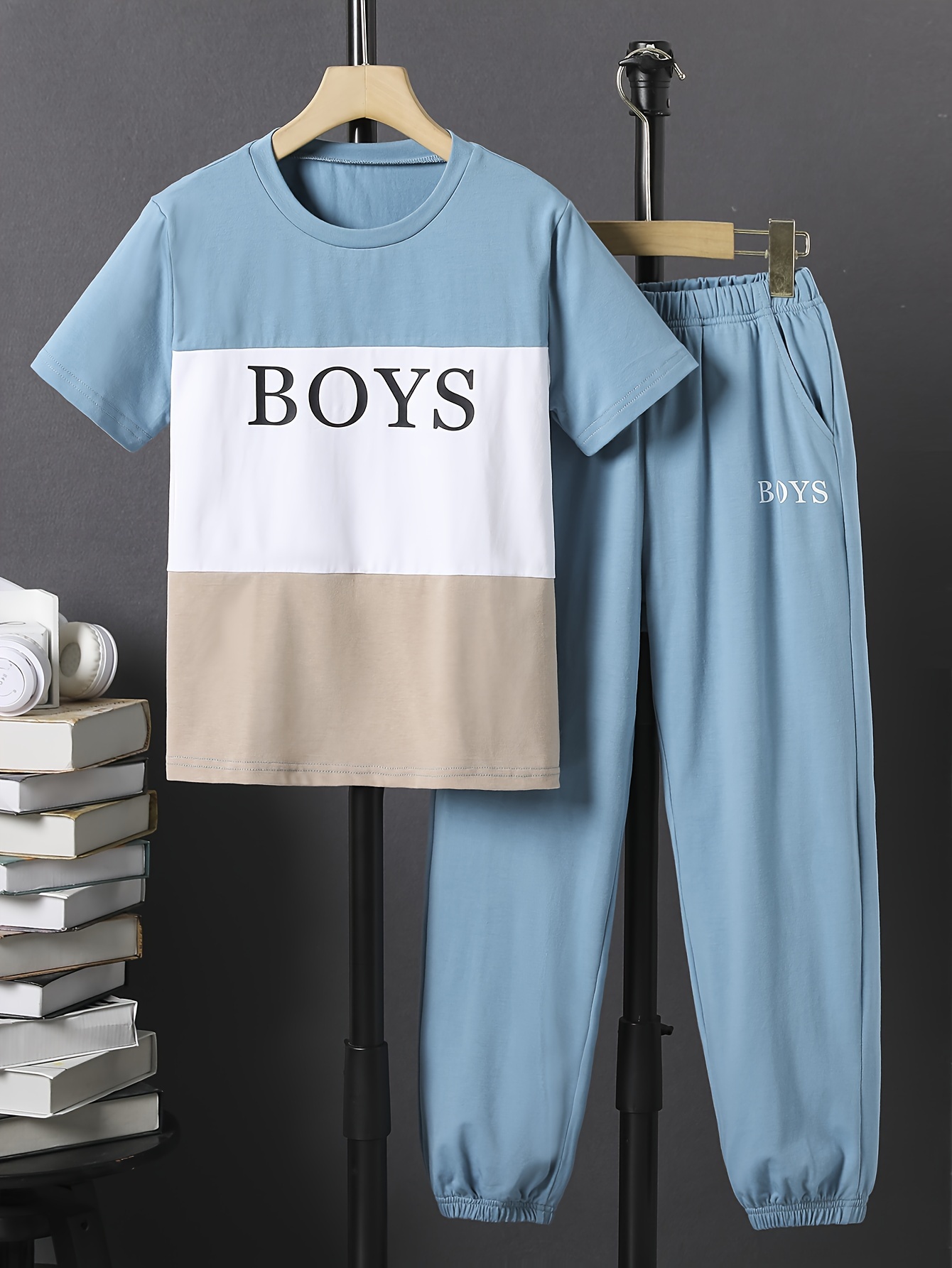 SHEIN Teenage Girls' Solid Color Casual Long Sleeve T-Shirt And Pants  2pcs/Set