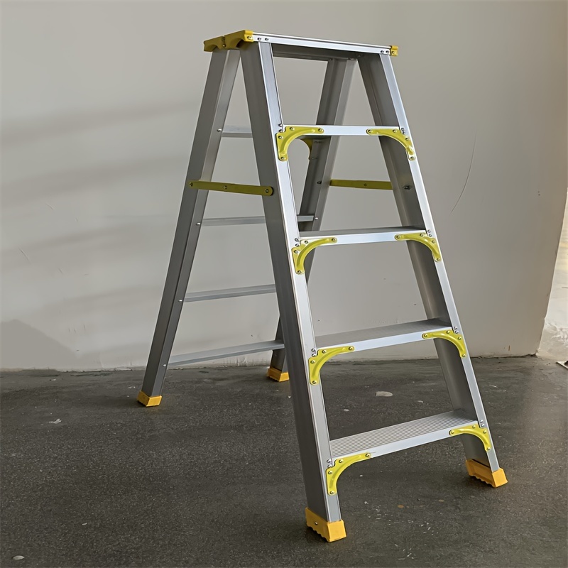 12.5FT A Frame Telescoping Ladder, Extension Ladder w/Balance Bar & Wheels,  Retractable Ladder A Frame, 330lbs Capacity Collapsible Ladder, A Frame