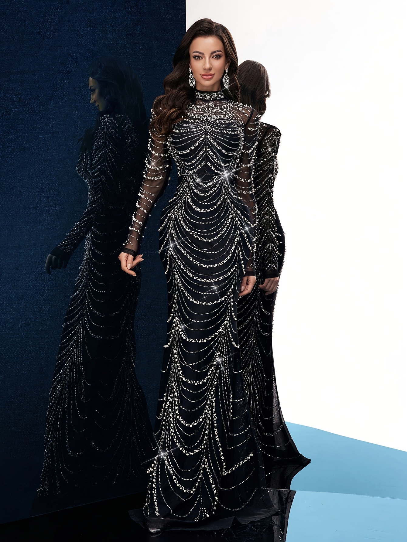 black formal dresses south africa Luxury Couture Beaded Black Formal Dress - Size 12 main image 1