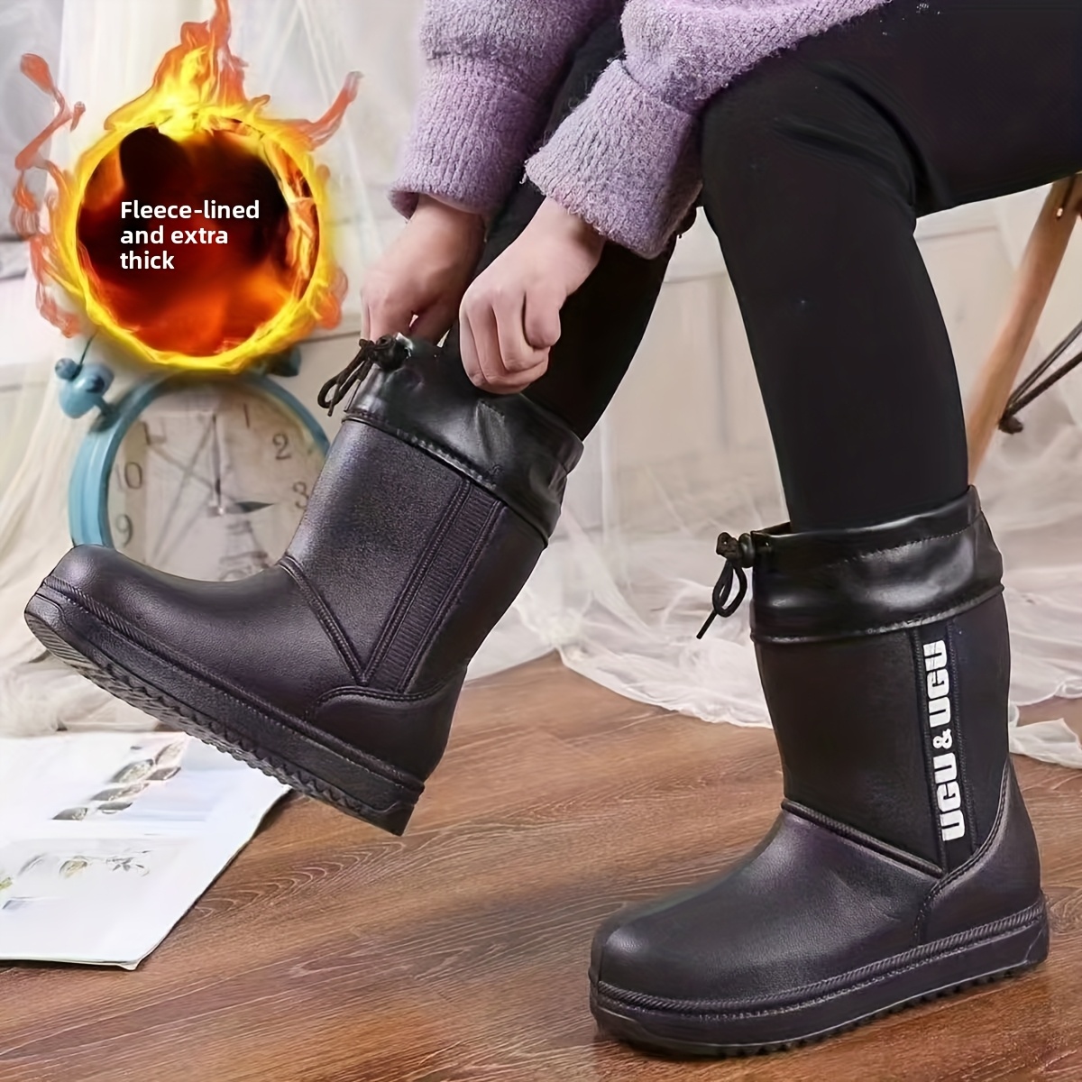 Women's Plush Snow Boots, Slip-on Winter Casual Warm Snow Shoes For Women. Shoes Size Small; Recommended To Size Larger. Holiday Gift Shoes. A Winter Essential