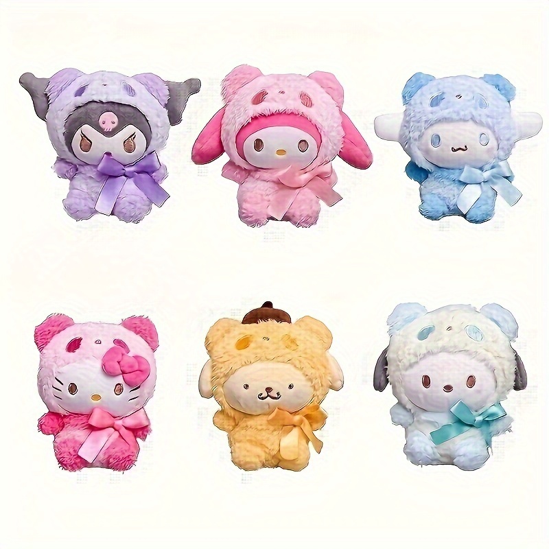 Kawaii Cinnamon Roll Plush Toys - Soft, Cuddly, and Adorable Sanrio Characters, Including Kuromi, My Melody, Kt Cat, and Purin Dog - Perfect Valentine's Day Gifts for Anime Fans and Collectors