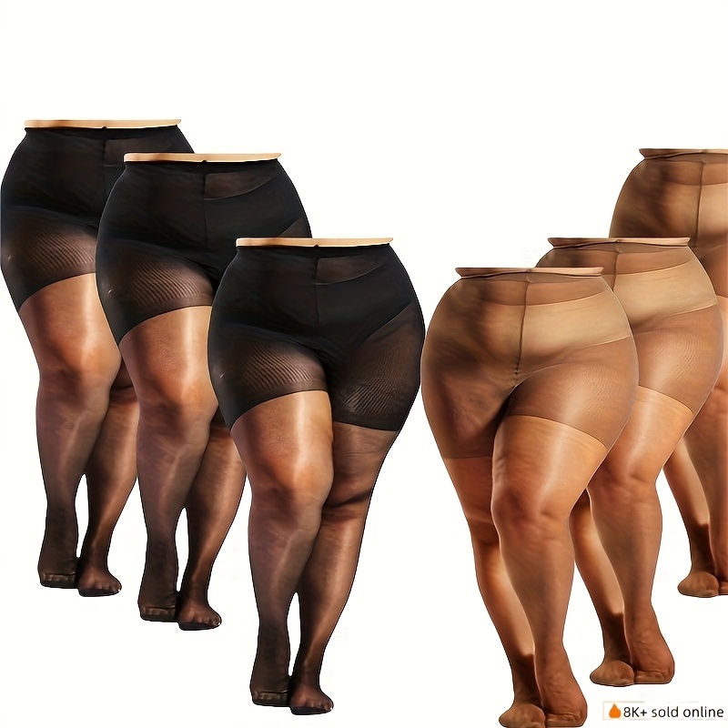 3/4 Double, Super Oversized! Super Plus Size. Stockings, 20D Ultra-Thin Core-Spun Tights, Base Layer Socks, High Elasticity. Suitable for 95Kg/209Lb to 150Kg/330Lb, Hand Wash Only, Do Not Machine Wash.