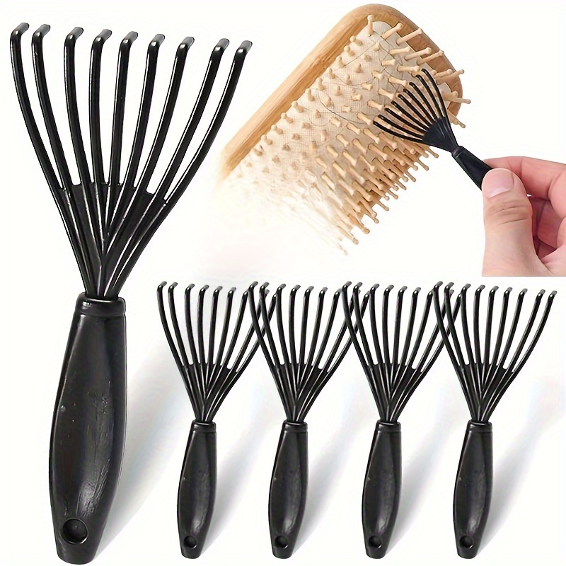 

1/3/5pièces Brosse à cheveux mini en plastique nettoyeur intégré pour les cheveux retirés, poignée de nettoyage pour les outils de beauté et accessoires ménagers