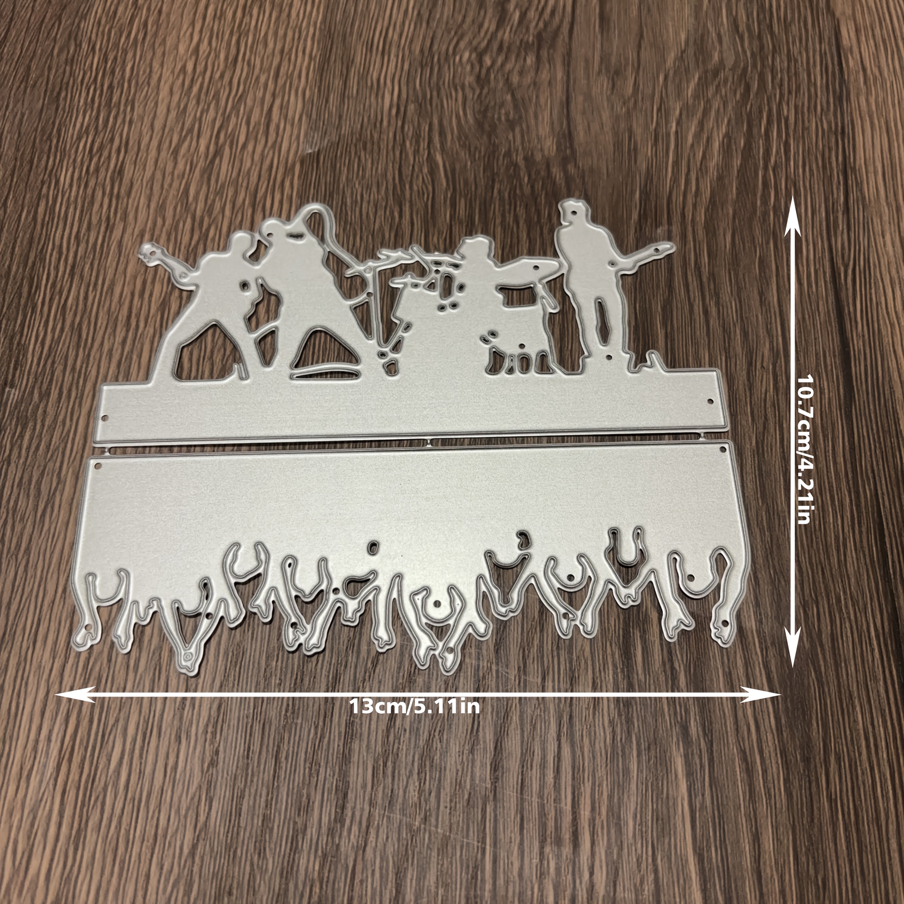 Image of 1pc Music Festival Live House Carbon Steel Silvery Cutting Die For Decorating, Diy Papercrafting, Handmade Albums And Card Making, Durable And Textured.