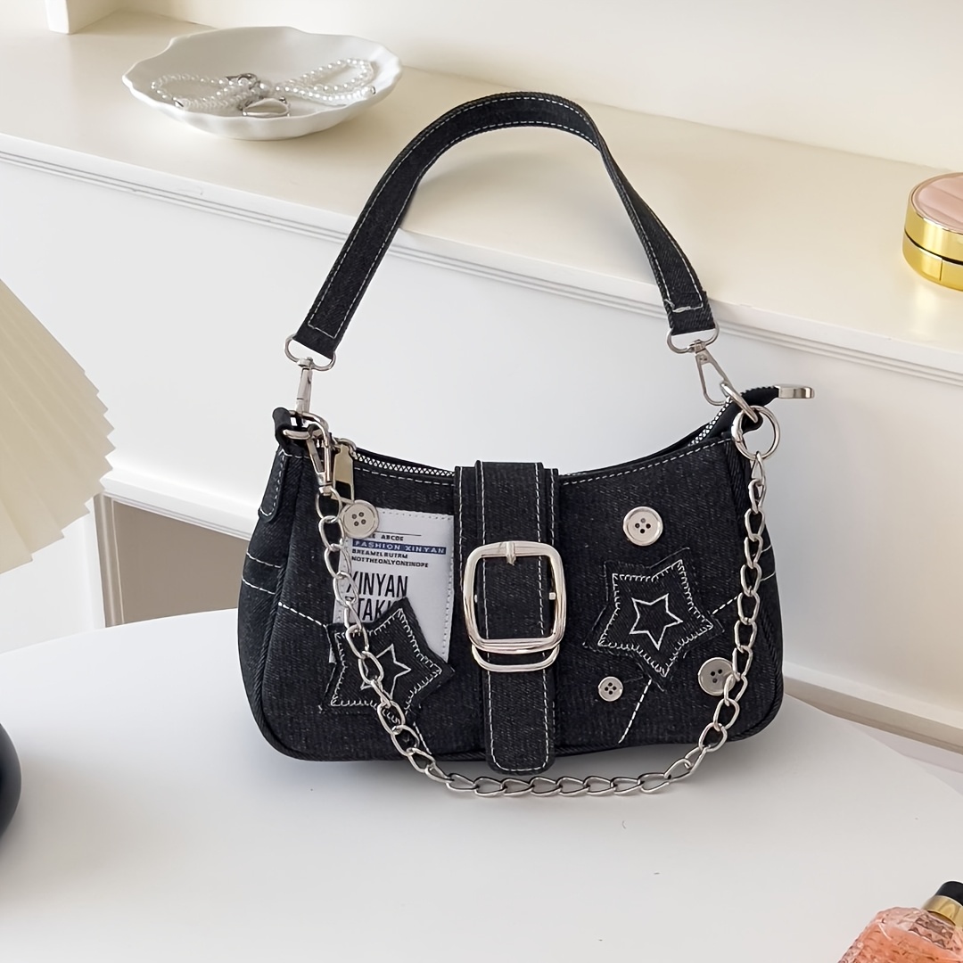 y2k punk style womens armpit bag chain shoulder bag - Temu