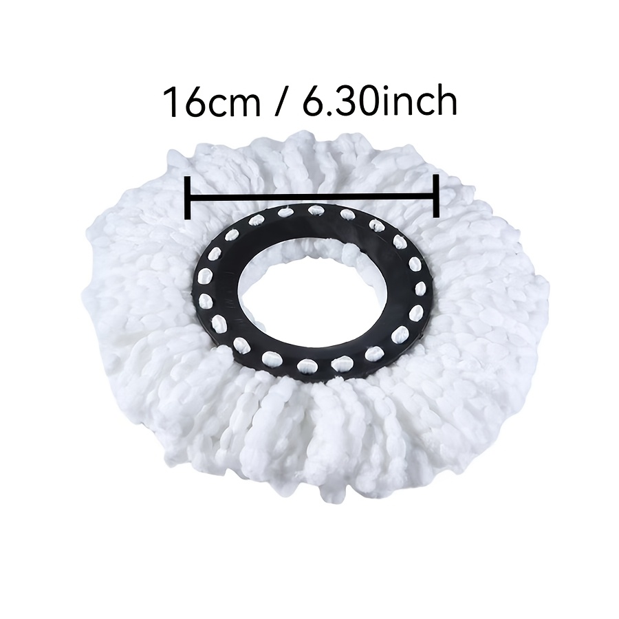 TEMU 2pcs White 360-degree Rotating Mop Replacement Heads, Each Weighing Approximately 85g, Suitable For Dry And Wet Use, Thickened For Enhanced
