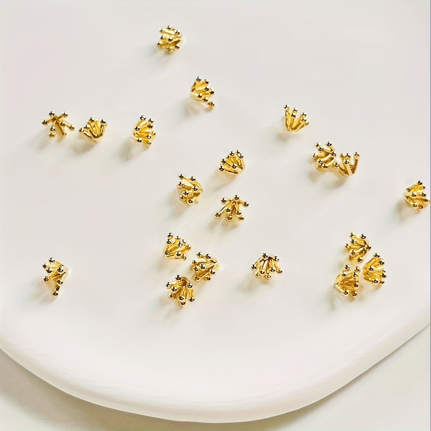 Image of 15pcs 24k Golden-plated Flower And Petals Set For Diy Polymer Clay Crafts, Floral Accessories, Hairpin Making Supplies, And Soft Clay Tools