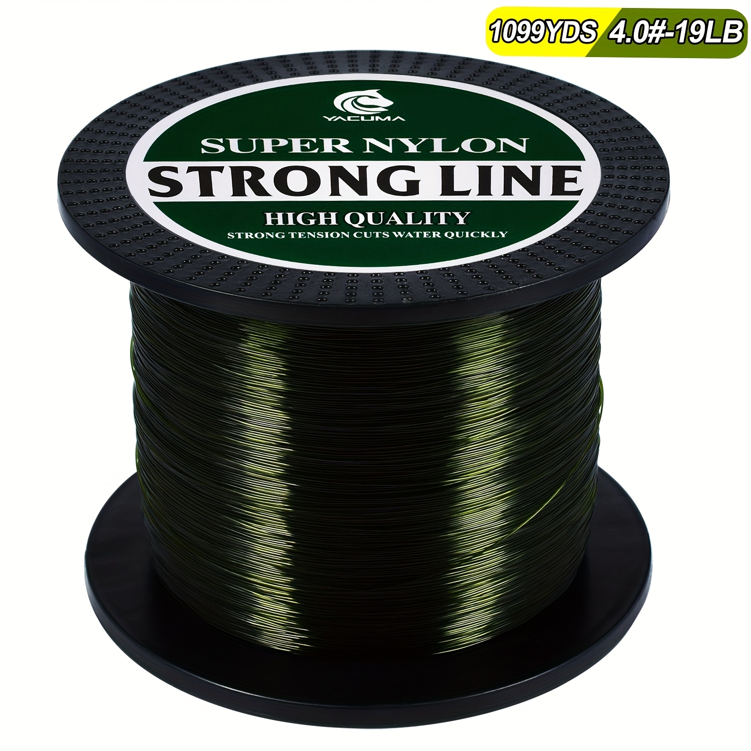 Image of Yacuma High-strength Fluorocarbon Coated Wear-resistant Nylon Fishing Line 1005m/1099yds Sea Fishing Line Green 0.16mm-0.47mm Suitable For All