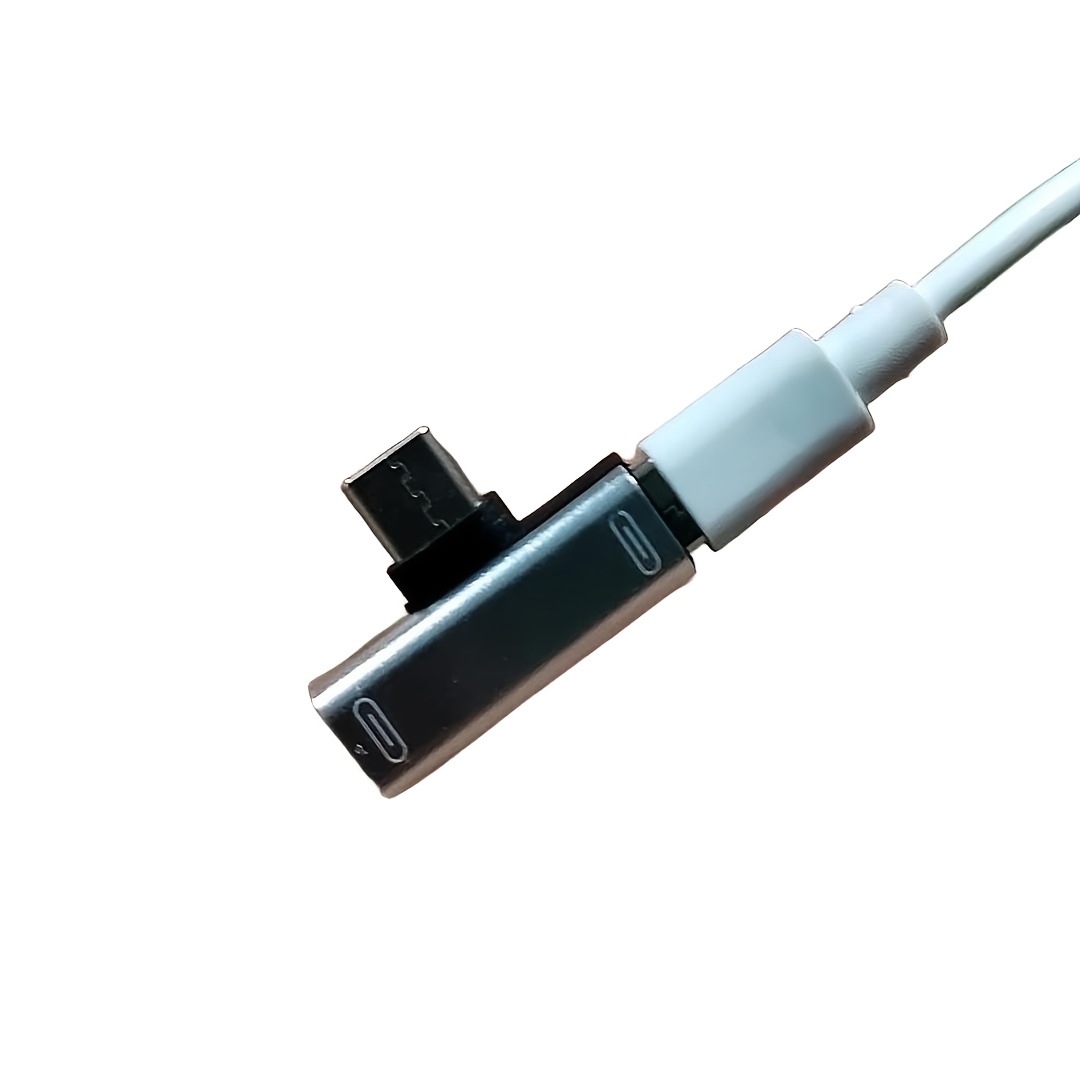 TEMU Adaptateur USB-C vers Double Type-C, les Casques Audio Analogiques, Musique Simultanée & Chargement USB-C 10W, en T Blocage, avec Contrôle d' &