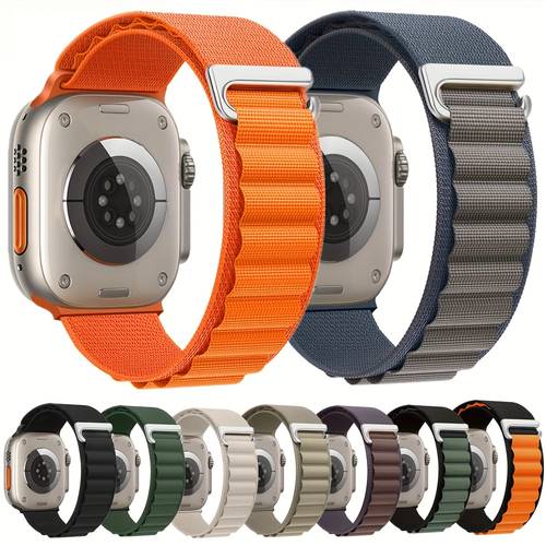 alpine loop watch band compatibel met ultra 2/se/series 10-3 (38mm-49mm) - verstelbare sluiting premium nylon voor mannen & vrouwen, meerdere kleuropties, ademend ontwerp, hoogwaardig nylon, dagelijkse draagband, sportief design, lichtgewicht materiaal, vervangingsband, voor techgekken