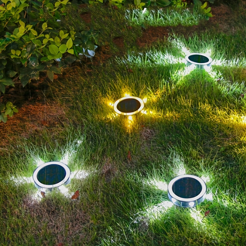 

1pc 6led Solar Ground Lamp, Upgraded Solar Outdoor Light Waterproof, Lighting For Pathway Lawn Patio Yard Deck Walkway