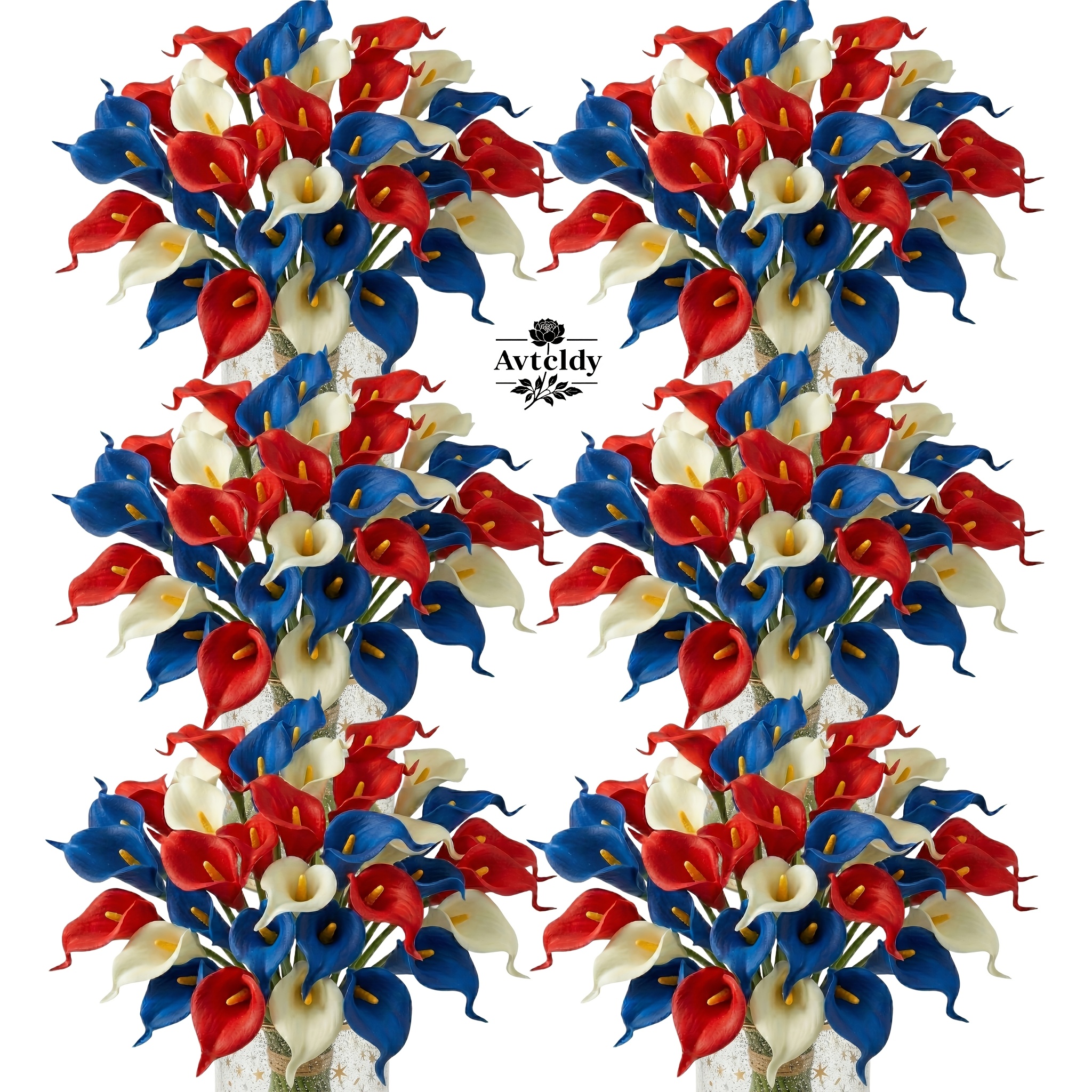 a set of 12 artificial calla lily bouquets in red white and blue for july 4th     memorial   dining table centerpieces parties bedrooms windowsills   floral arrangements and home decor
