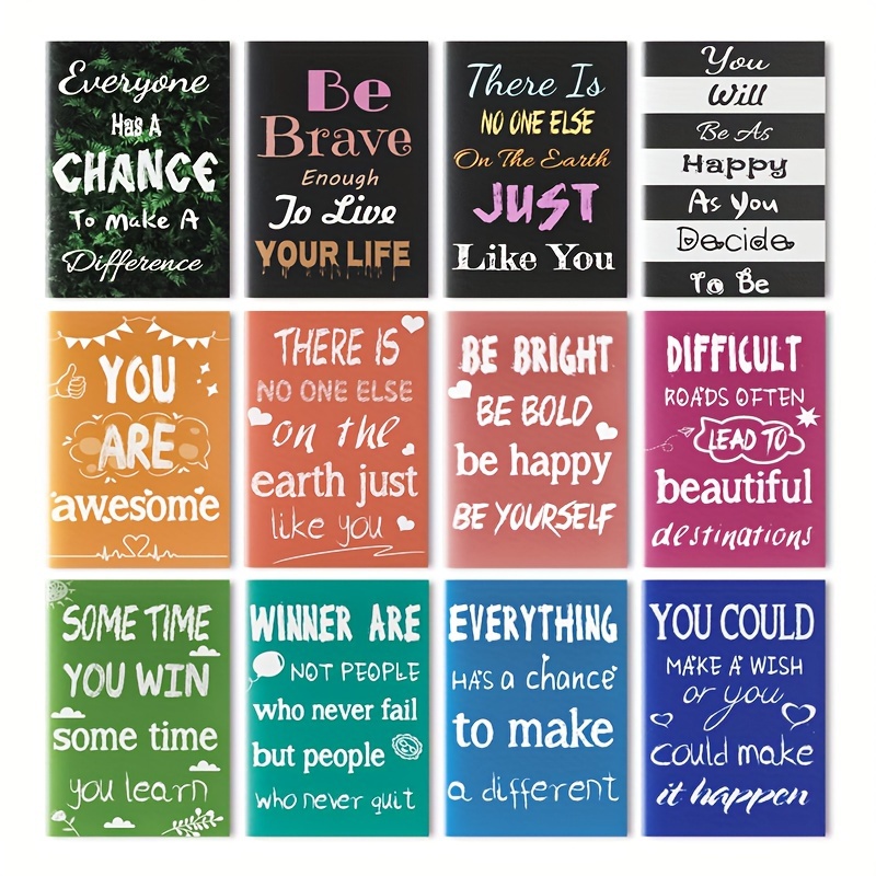 TEMU 12/24pcs Notebooks, 60 Pages/book, Funny Motivational Journals Notepads Inspirational Notepads Small Pocket Notebook For Teacher School Office