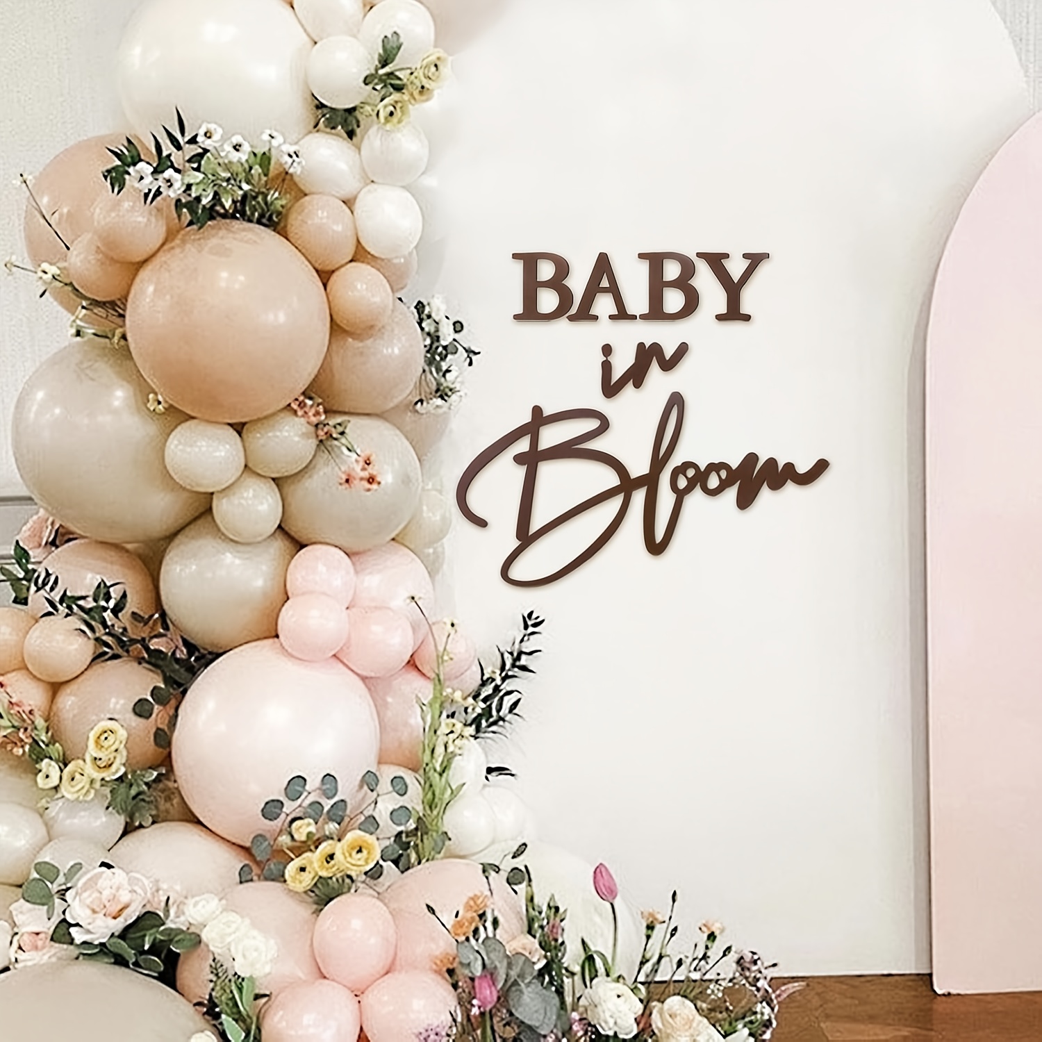 Letrero para Bebé en Flor, Decoración de * de Fieltro para Baby Shower *  para * de Género y Primer * de Bebé Niño o Niña - * y *, image size:1500x1500