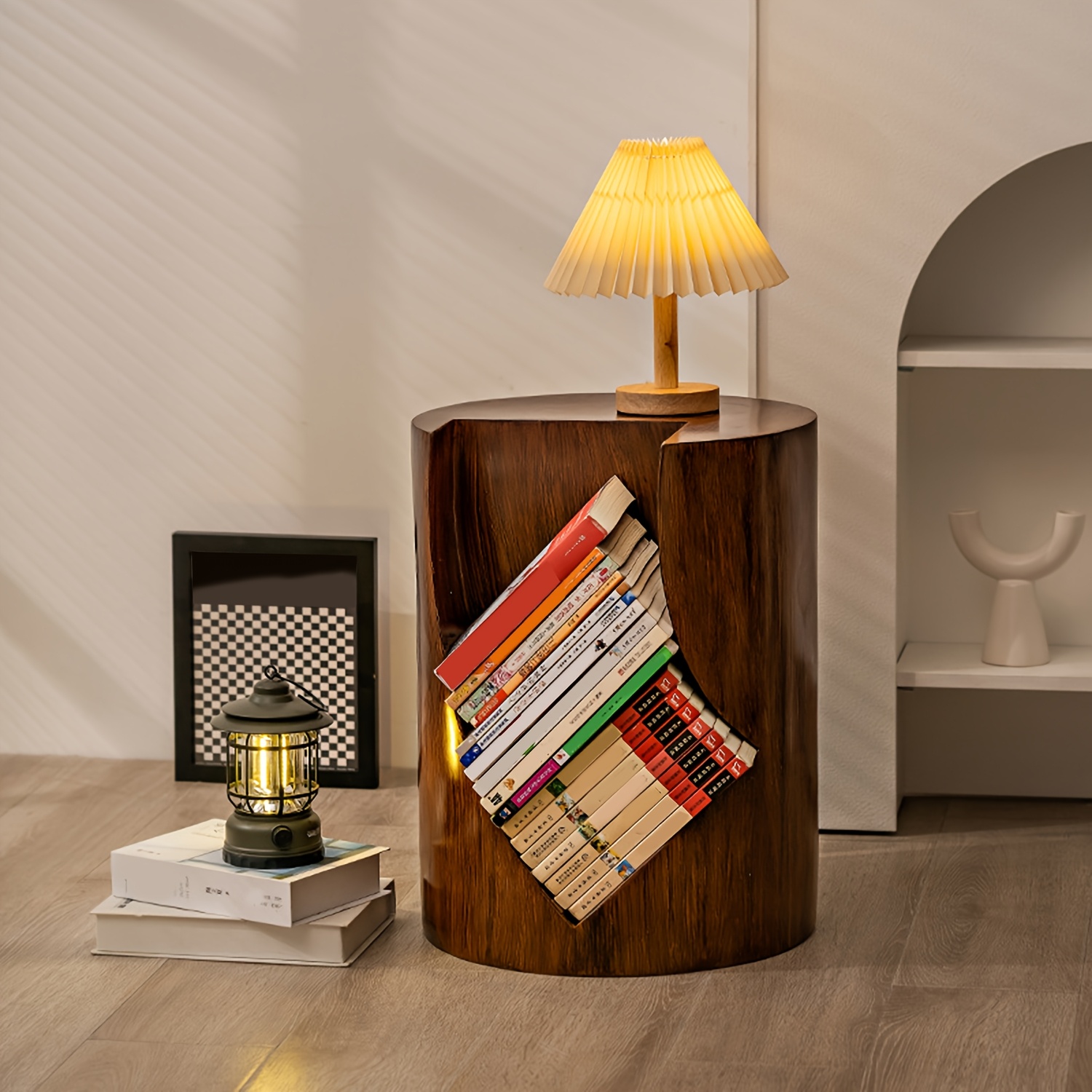 Storage Side Table, Floor Corner Table, Bookshelf with Shoe Stand, Storage Assistant, Decorative Items for Home Decoration