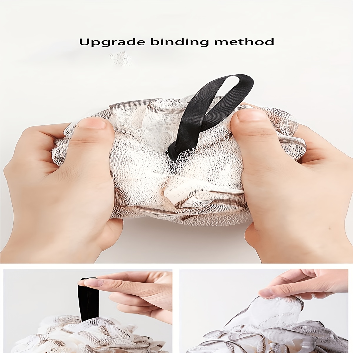 4pcs Shower Balls with Hooks, Soft PE Exfoliating Bath Set