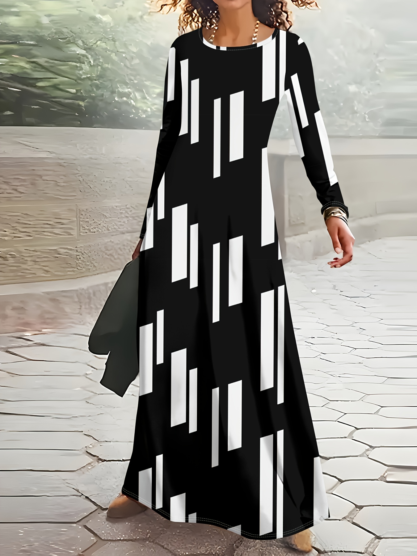 black white maxi dress - United Kingdom