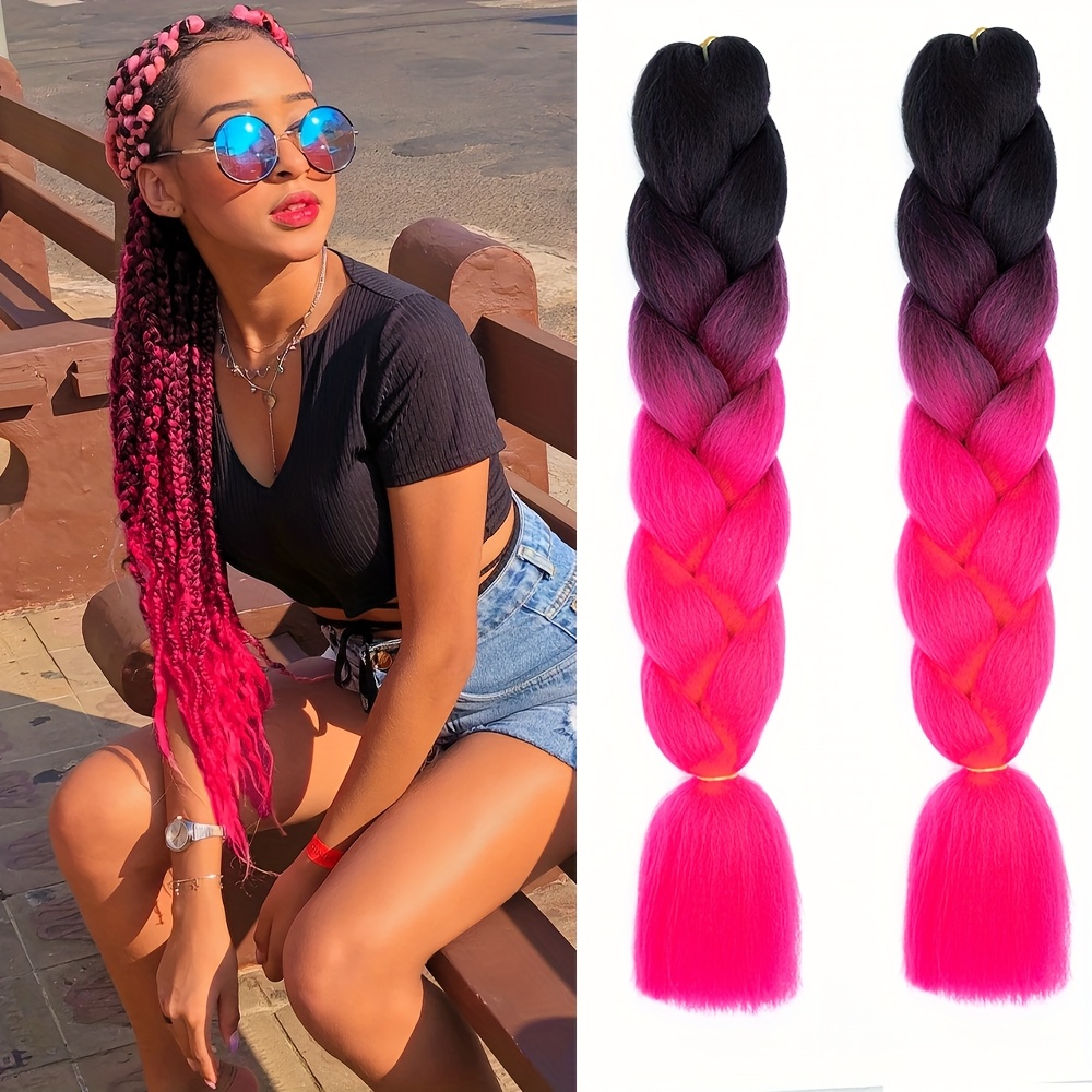 Jumbo Flechthaarverlängerung Ombré – 3 Stück, Kunsthaar, 122 Cm Lang, Perfekt Für Twists & Dreadlocks